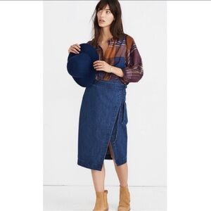 Madewell Denim Midi Wrap Skirt